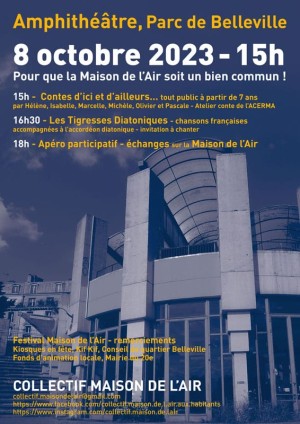 Contes de l'atelier &agrave; la Maison de l'air de Belleville 8 octobre 2023